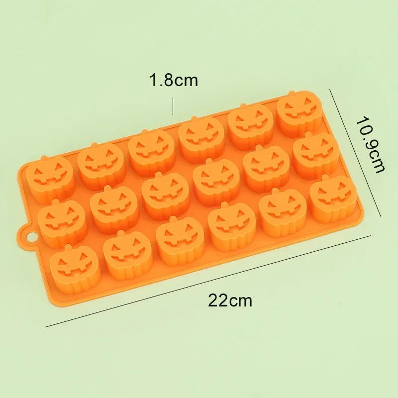 Halloween Chocolate Candy Mold 3D Pumpkin Bat Skull Jelly Biscuit Cake Mould Baking Tool Cookie Cutter Reusable DIY Model Party