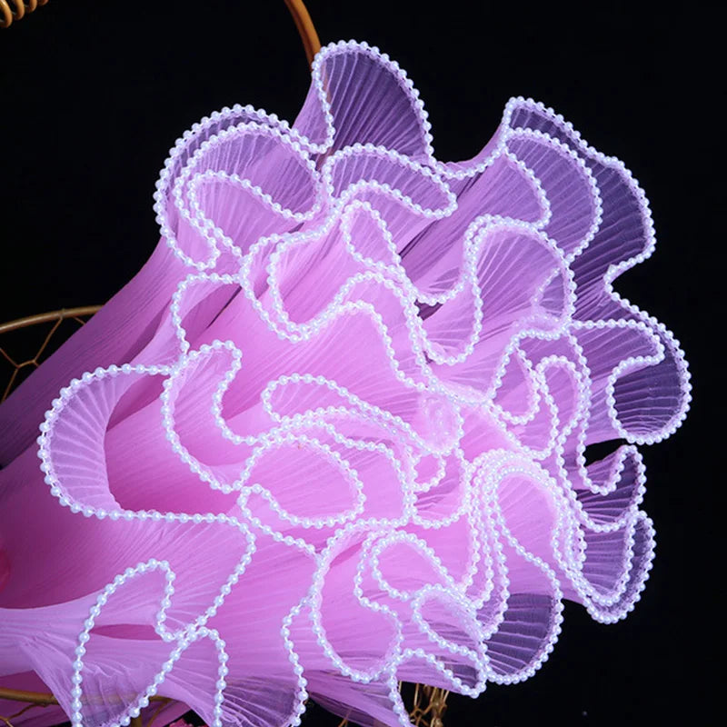 28cmx400cm Flower Wrapping Paper Pearl Wave Yarn Lace Mesh Florist Bouquet Valentine&