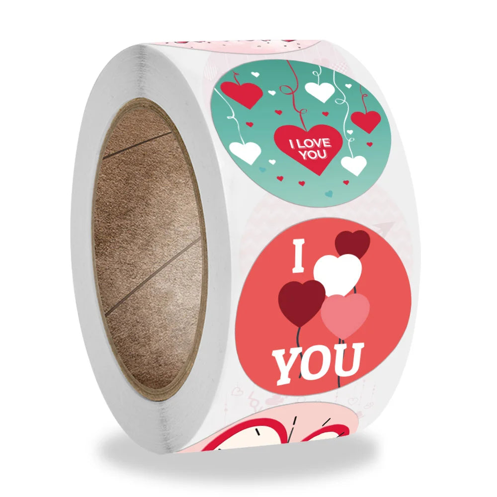 500pcs Valentine’s Day Heart Stickers – Thank You Seal Labels for Candy Bags, Gifts & Scrapbooking