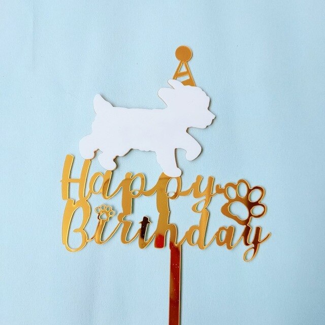 INS Original Animal Theme Happy Birthday Acrylic Cake Topper Gold Giraffe Cake Toppers for Baby Birthday Party Cake Decorations