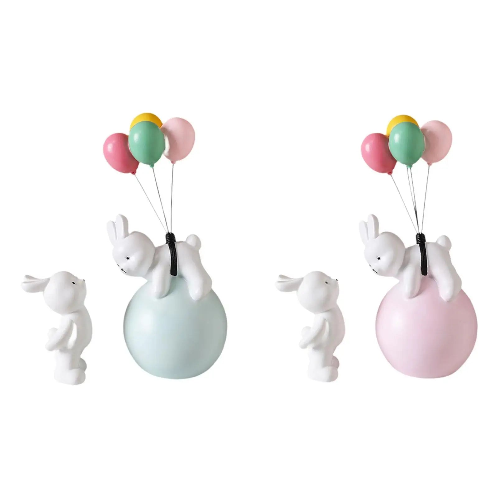 Balloon Bunny Figurine, Funny Tabletop Ornaments for Living Room TV Stand Bookshelf Arrangement Desktop