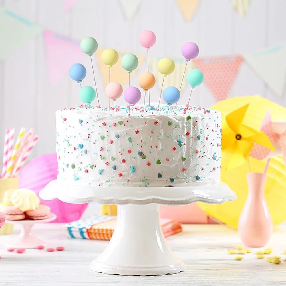 16 PCS Mini Balloon Cake Toppers Colorful Rainbow Cake Topper for Birthday Baby Shower Wedding Party Cake Decorations Supplies