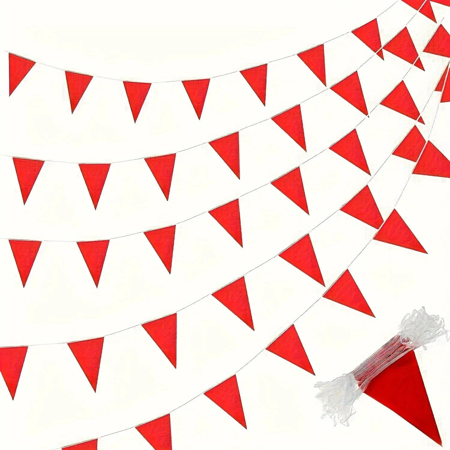 33 Ft Banners Flags String Triangle Bunting Pennant Garland for Grand Graduation Birthday Party Festival Celebration (Orange)