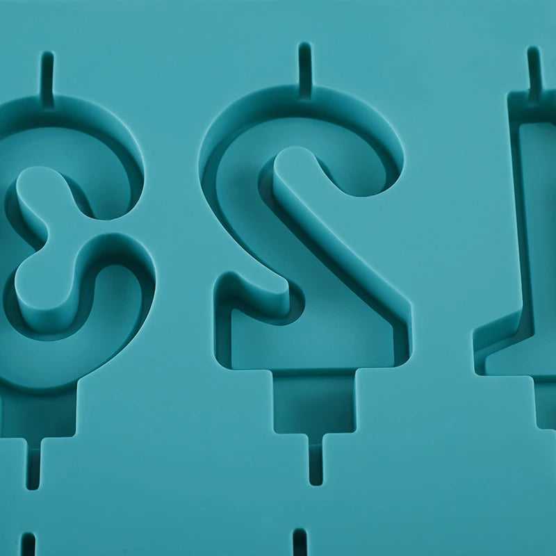 3D Arabic Number Birthday Candle Silicone Mold DIY Making Fondant Cake Chocolate Candy Mould Crafts Party Decorating Tool