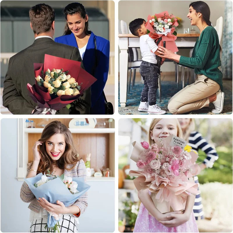 10pcs Tissue Paper Wrap Sheets (50×66cm) – Floral Bouquet & Gift Packaging for Wedding, Birthday & Crafts