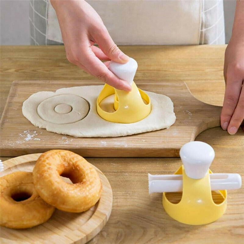 DIY Donut Mold Cake Decorating Tools Plastic Desserts Bread Cookie Cutter Dough Maker Baking Kitchen Bakeware Tools