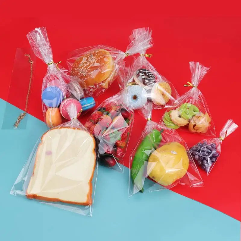 50-100p Transparent Cellophane Bags Clear OPP Plastic Bags Candy Lollipops Cooki Gifts Packaging Bag Party Favor Baking Supplies