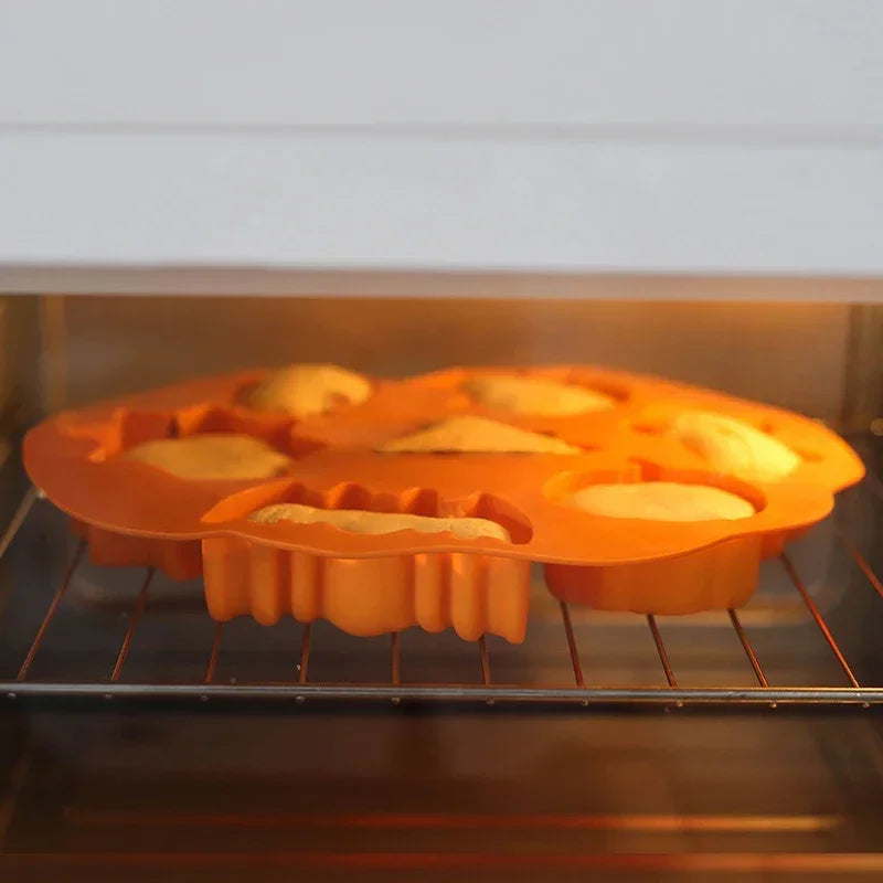 Halloween Baking Mold 3D Pumpkin Bat Skull DIY Model Chocolate Candy Jelly Biscuit Cake Mould Tool Cookie Cutter Reusable Party