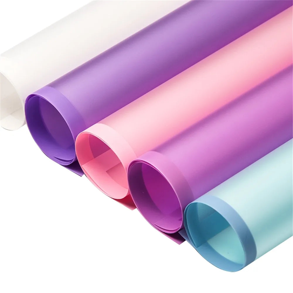 5sheets Half Transparent Flower Wrapping Paper Korean Style Gift Grinding Edge Rose Packing Florist Bouquet Wrapping Material