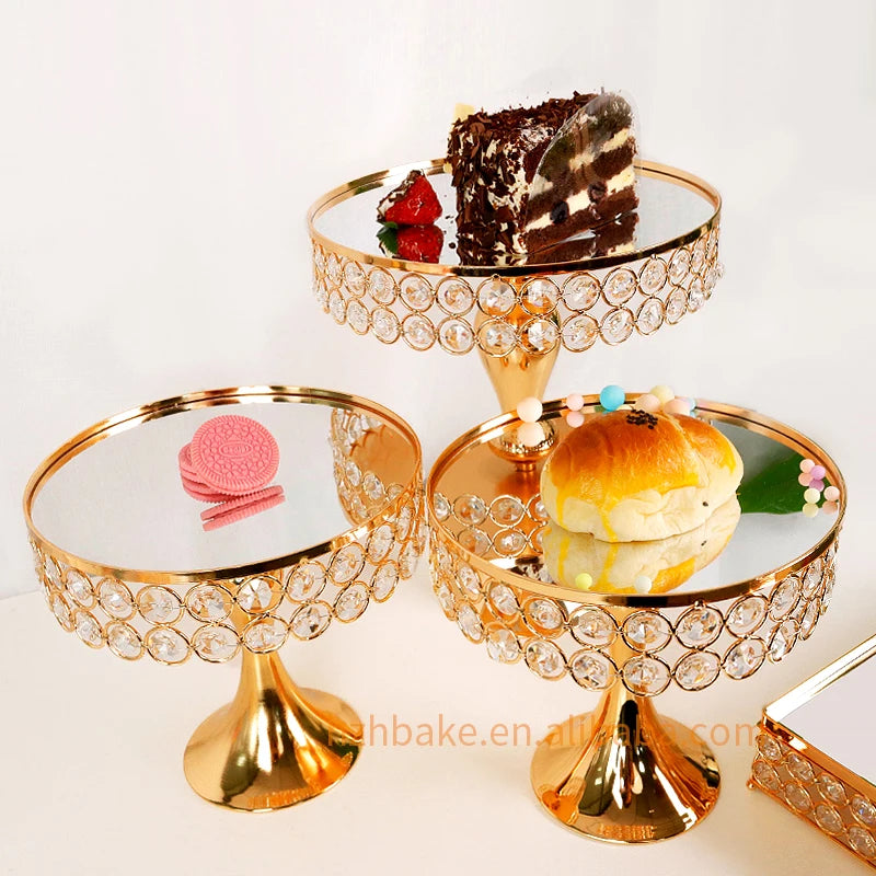 New Design Party Decorations 16-Piece Aluminum Alloy Golden Dessert Stand Wedding Supplies Cake Stand Suit Dessert Table
