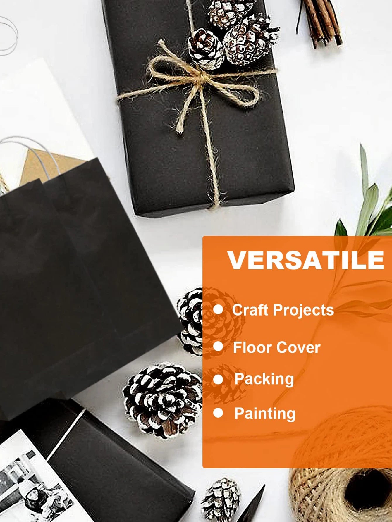 Kraft Paper Roll – Brown Wrapping Paper for Gifts, Crafts, Shipping & Floor Covering (100% Recycled)