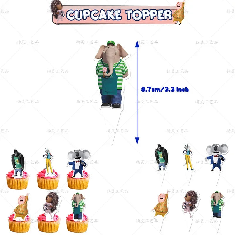New Cartoon Happy Good Sound Animal Singing Theme Birthday Party Decoration Balloon Backdrop Cake Supplies Banner Baby Shower