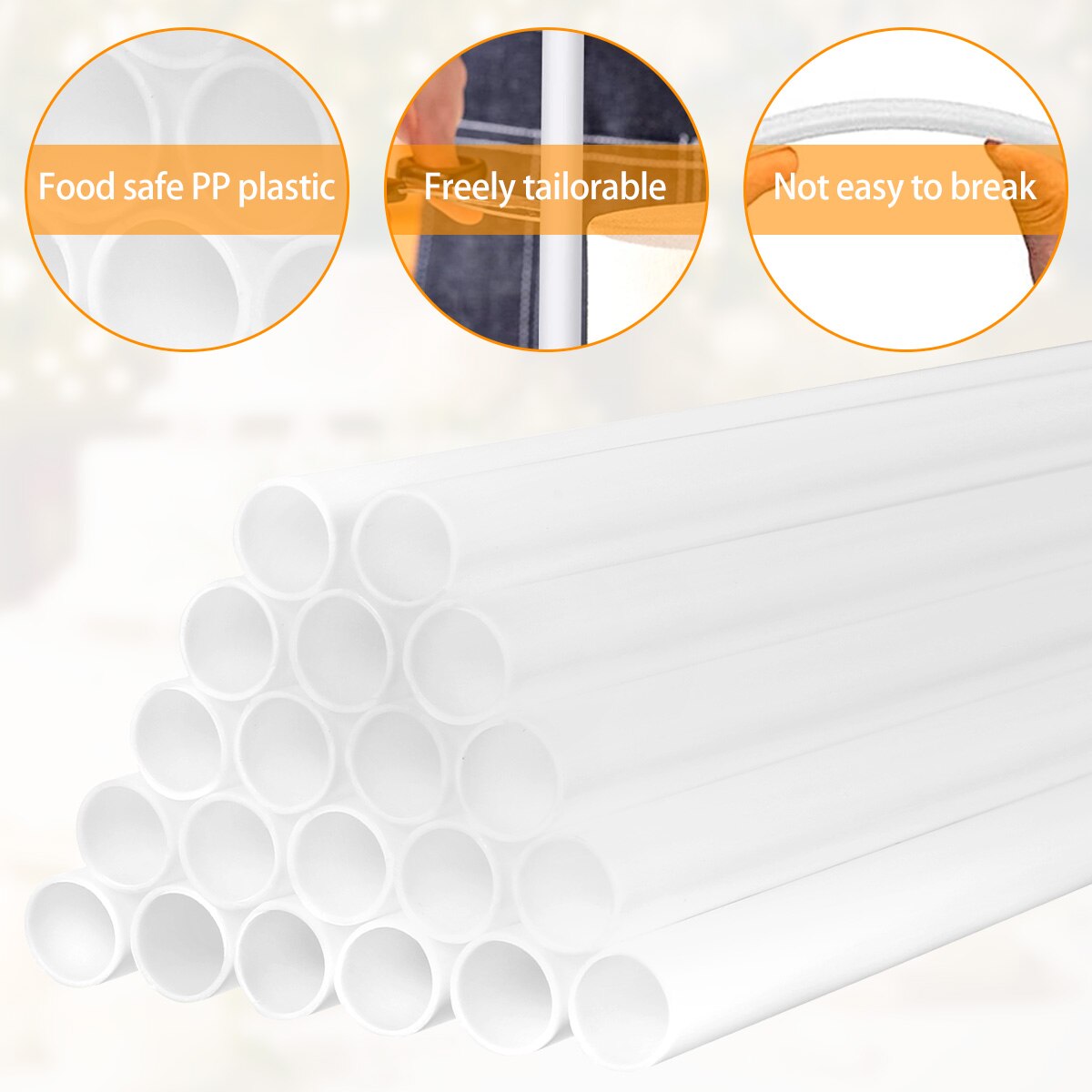 20Pcs Cake Dowels White Plastic Cake Support Rods cake tool Straws 9.4/11.8" Length cake stand baking accessories and tools