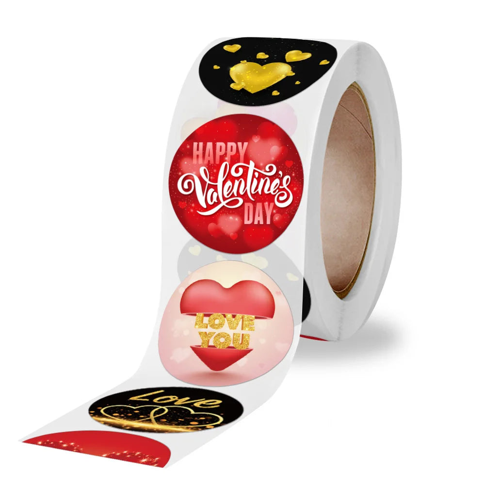 500pcs Valentine’s Day Heart Stickers – Thank You Seal Labels for Candy Bags, Gifts & Scrapbooking