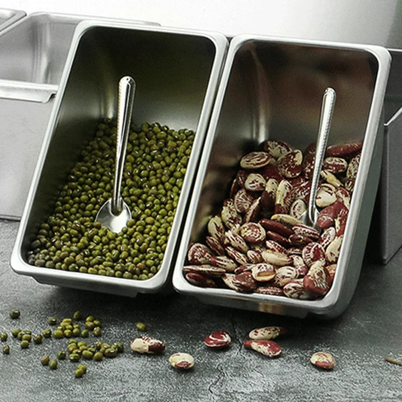 CQMF-Section Seasoning Box Stainless Steel Ingredients Box Cheese Sauce Salt Sugar Box Spice Jar Baking Tool