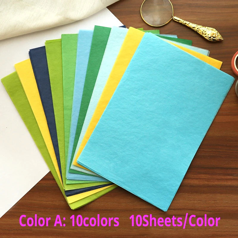 100 Sheets/bag 21X14cm Colorful Tissue A5 Wine Wrapping Papers DIY Folding Craft Paper Party Wedding Home Decor Packing Supplies