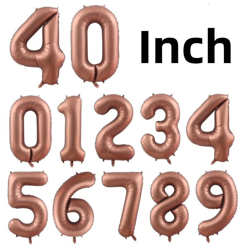 32/40Inch Cream Color Number Balloons 1-9 Large Digital Foil Helium Ball Girl Kids Adult Happy Birthday Party Decoration Wedding