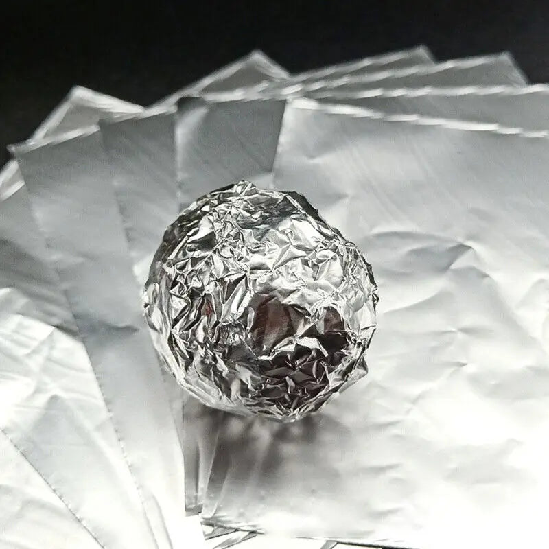 100pcs 8x8cm Aluminum Foil Wrapping Sheets – DIY Food Packaging for Chocolate & Candy