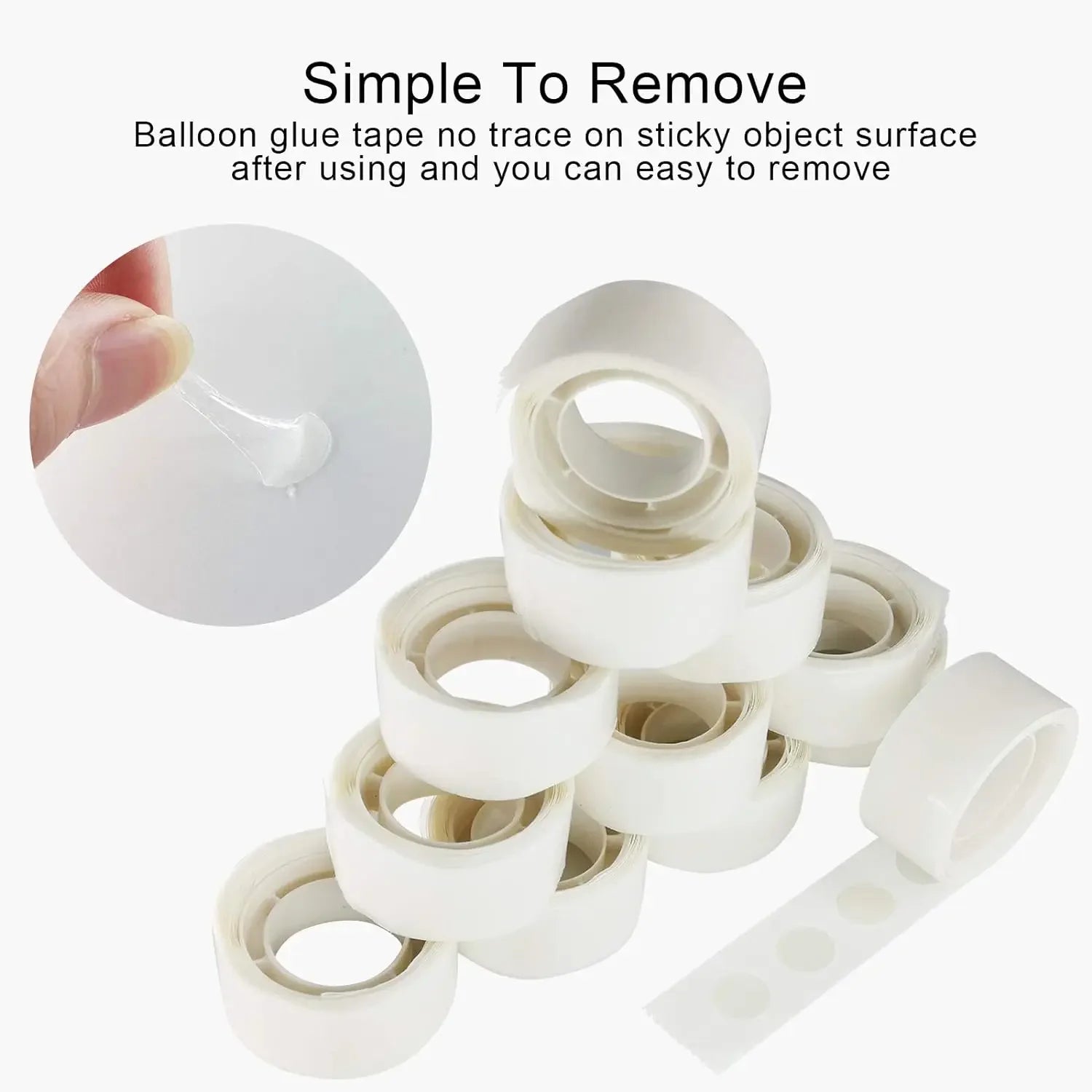 Double-Sided Balloon Glue Dots – Clear Sticky Point Tape for Party Decorations, Arch & Photo Stand
