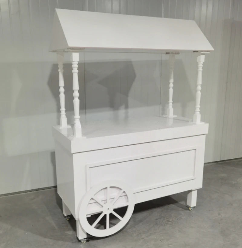 wedding supplies event deco candy bar wedding candy cake dessert display White candy cart wedding