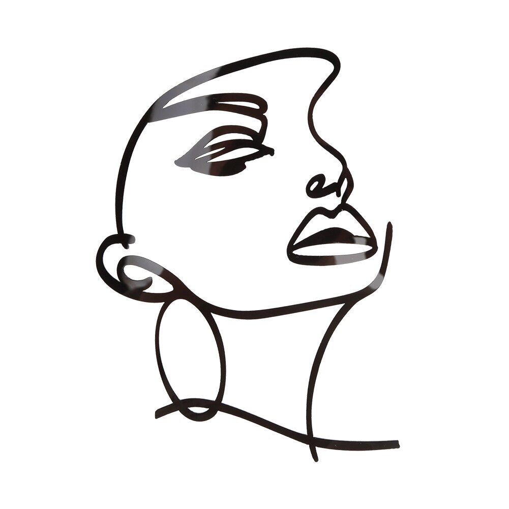 Acrylic Minimalist Art Lady Face Cake Topper Wedding Sexy Woman Girl Happy Birthday Cake Topper Party Supplies Cake Decorations