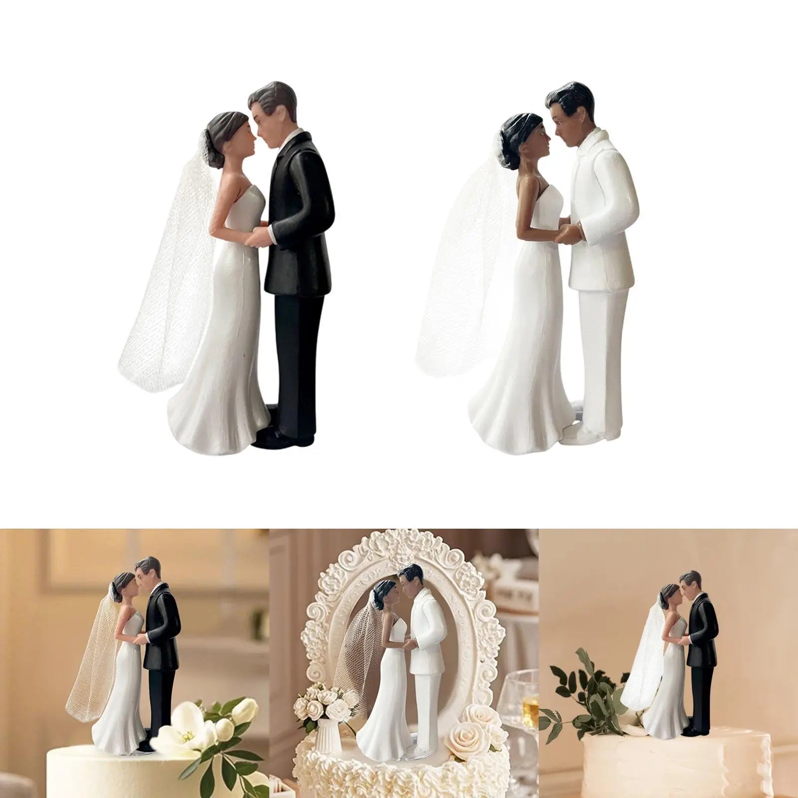 Wedding Cake Topper Accessory DIY Micro Landscape Modern Keepsake Simulated Bride Groom Figurine Decoration for Bridal Showers