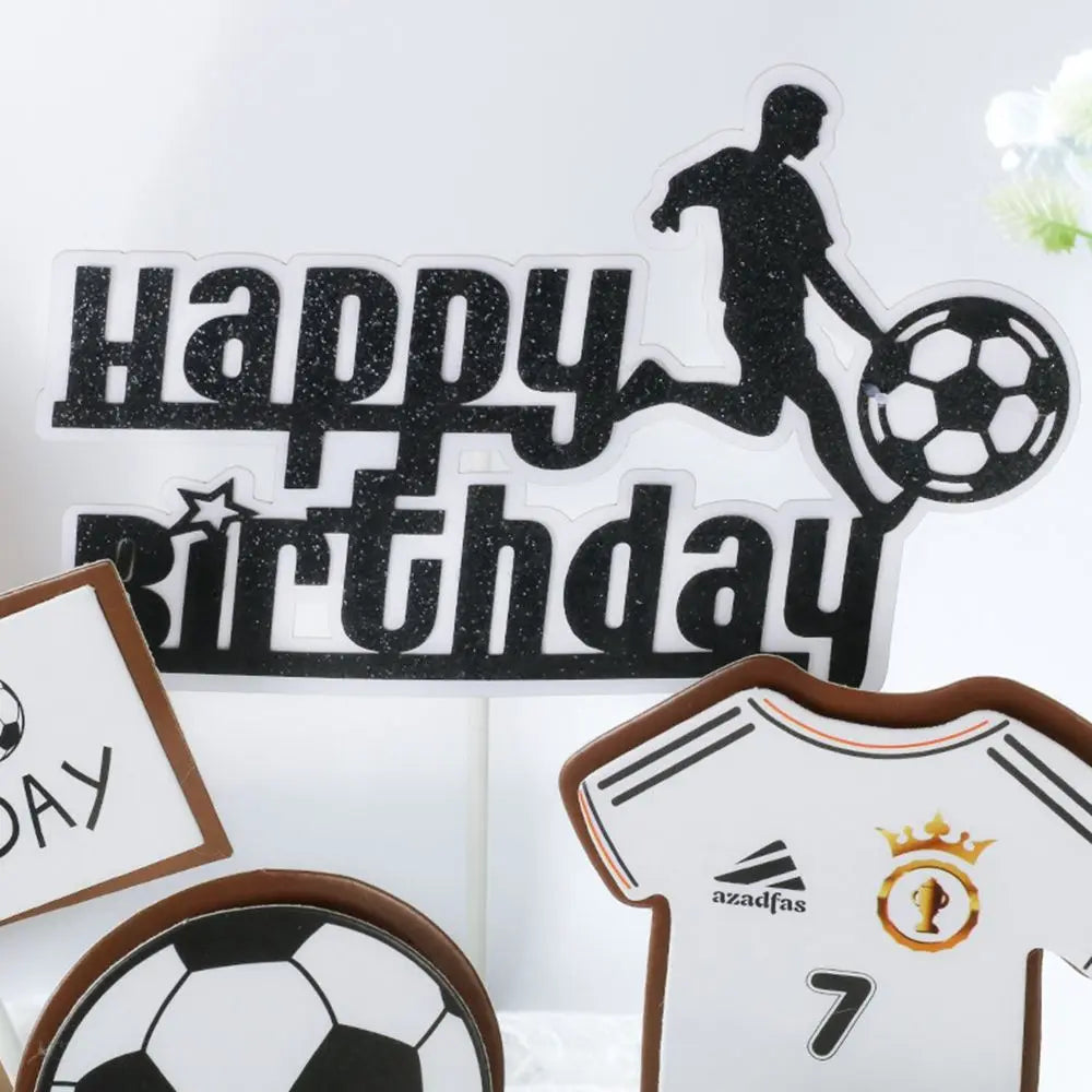 Adorable Basketball Cupcake Topper Happy Birthday Party Supplies Theme Sports Football Cake Decoration Sneakers Pattern Ornament