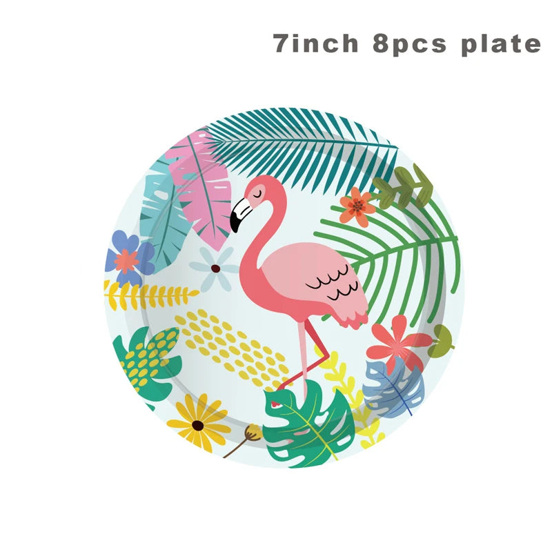 Pink Flamingo Cake Topper Balloon Cake Flags Birthday Kids Favors Cake Decoration Cupcake Topper tableware Wedding Dessert Decor