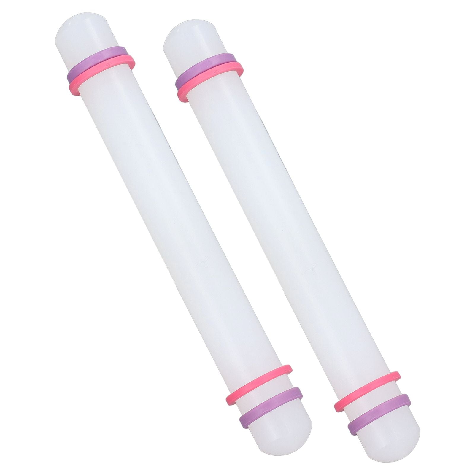 2Pcs Plastic Rolling Pin Safe Durable Sturdy Plastic Nonstick Surface Wide Application Small Rolling Pin