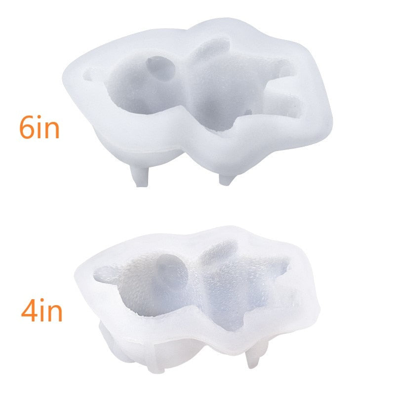 3D Sleeping Bear Silicone Mold – Fondant & Chocolate Border Mould for Cake Decorating