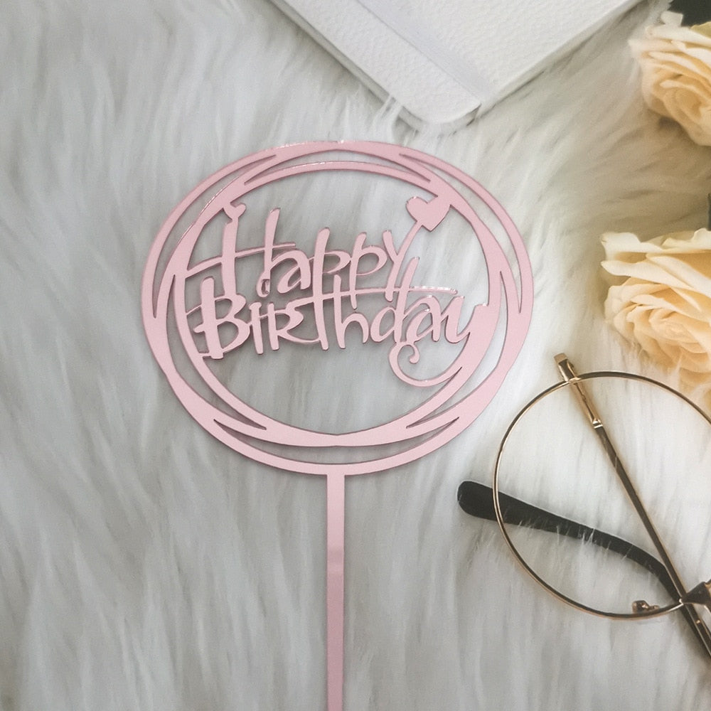 6pcs Acrylic Birthday Cake Toppers