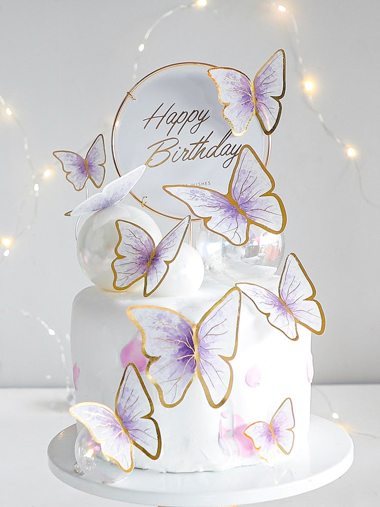 Butterfly Cake Toppers – 3D Decorative Picks for Birthday, Wedding & Party Cakes