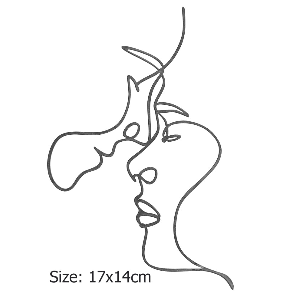 Artistic Outline Lady Face Birthday Cake Decoration