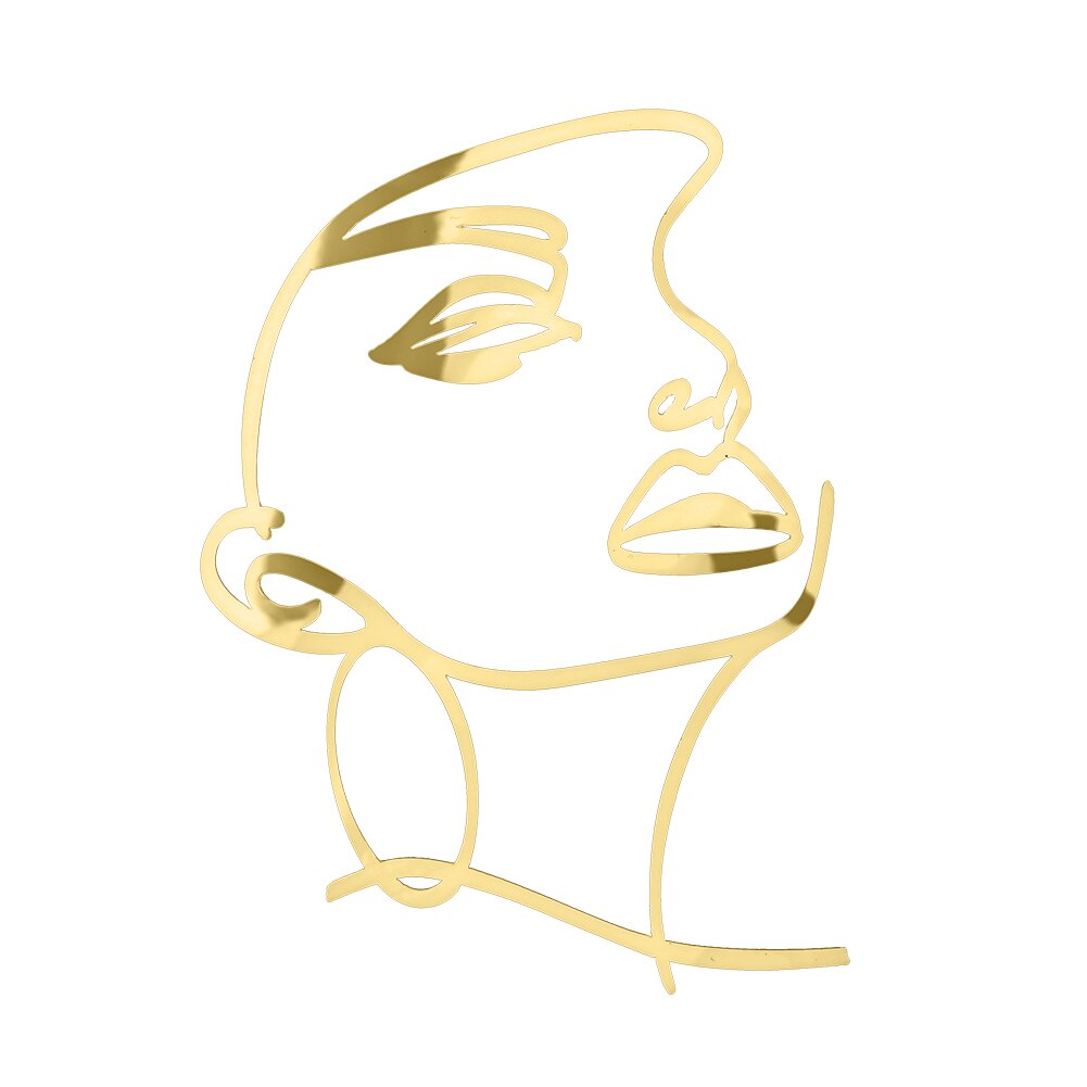 Acrylic Minimalist Art Lady Face Cake Topper Wedding Sexy Woman Girl Happy Birthday Cake Topper Party Supplies Cake Decorations