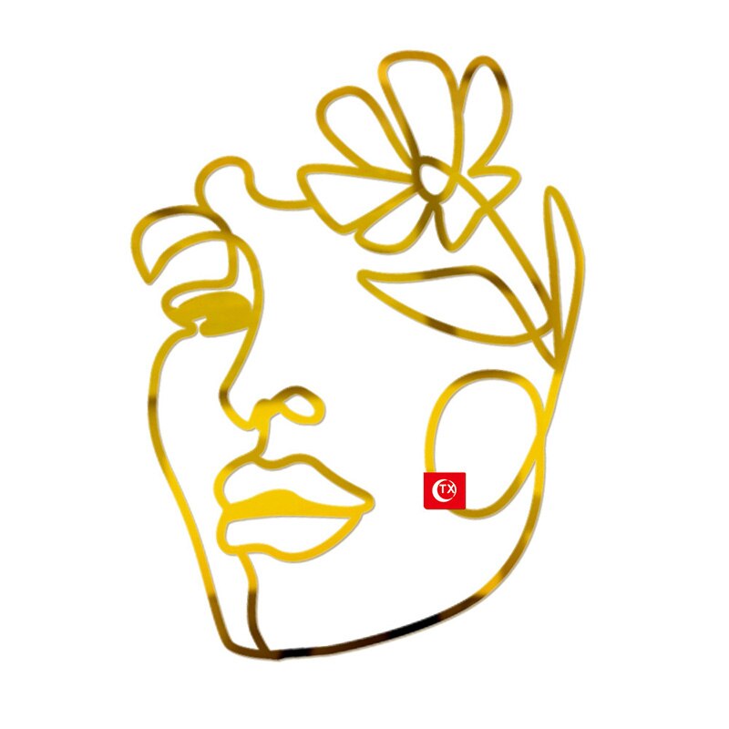 Art Pregnant Woman Happy Birthday Cake Topper Acrylic Gold Lady Face Wedding Baby Footprint Cake Topper Party Cake Decorations