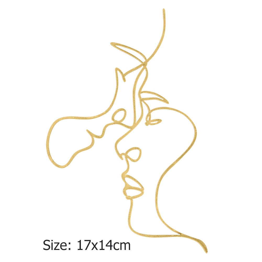 Artistic Outline Lady Face Birthday Cake Decoration