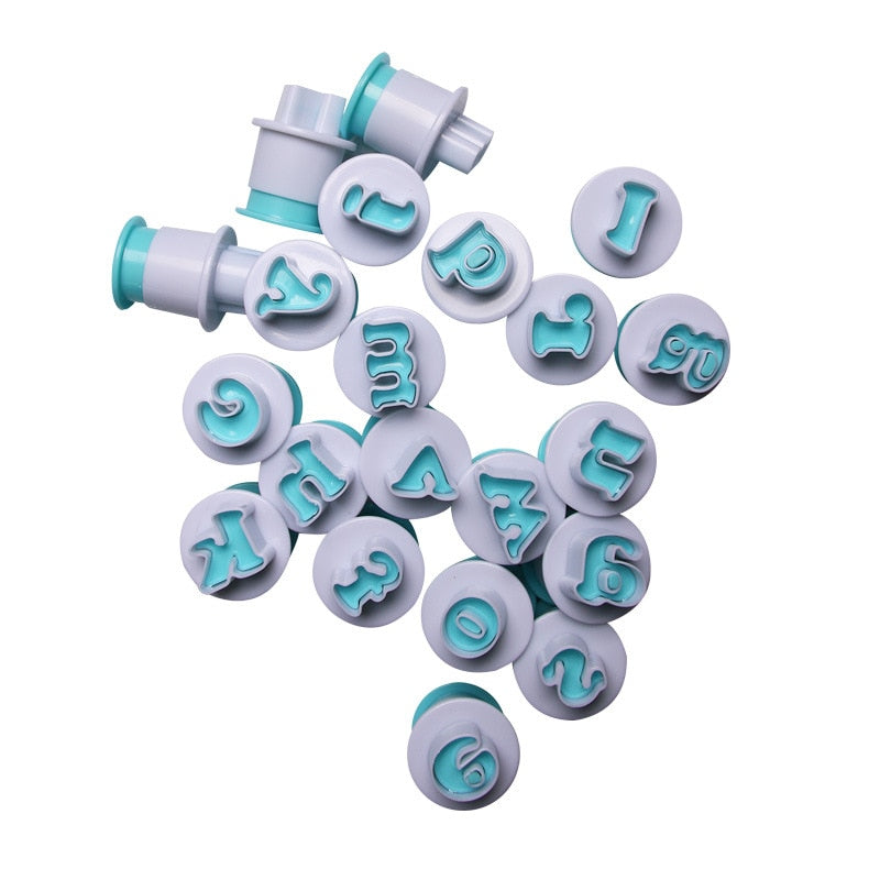 Baking Pastry Mold Letter Fondant Cookie Chocolate Biscuit Cutter Upper&Lowercase Alphabet and Number DIY Cake Decorating Tools
