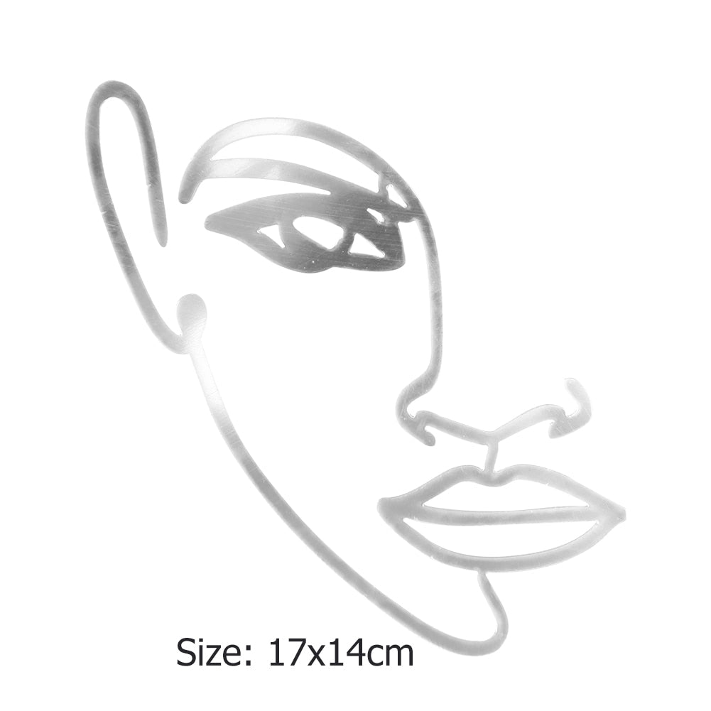 Artistic Outline Lady Face Birthday Cake Decoration