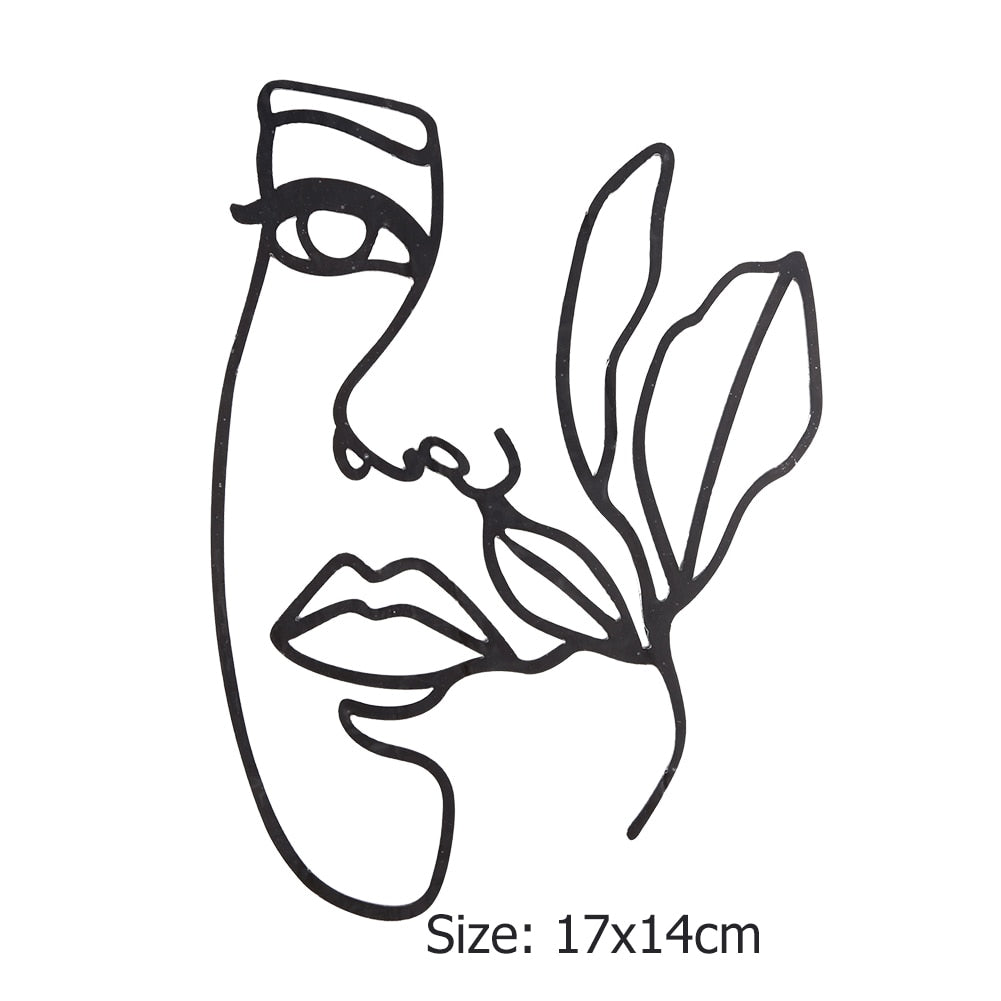 Artistic Outline Lady Face Birthday Cake Decoration
