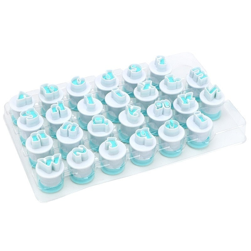 Baking Pastry Mold Letter Fondant Cookie Chocolate Biscuit Cutter Upper&Lowercase Alphabet and Number DIY Cake Decorating Tools