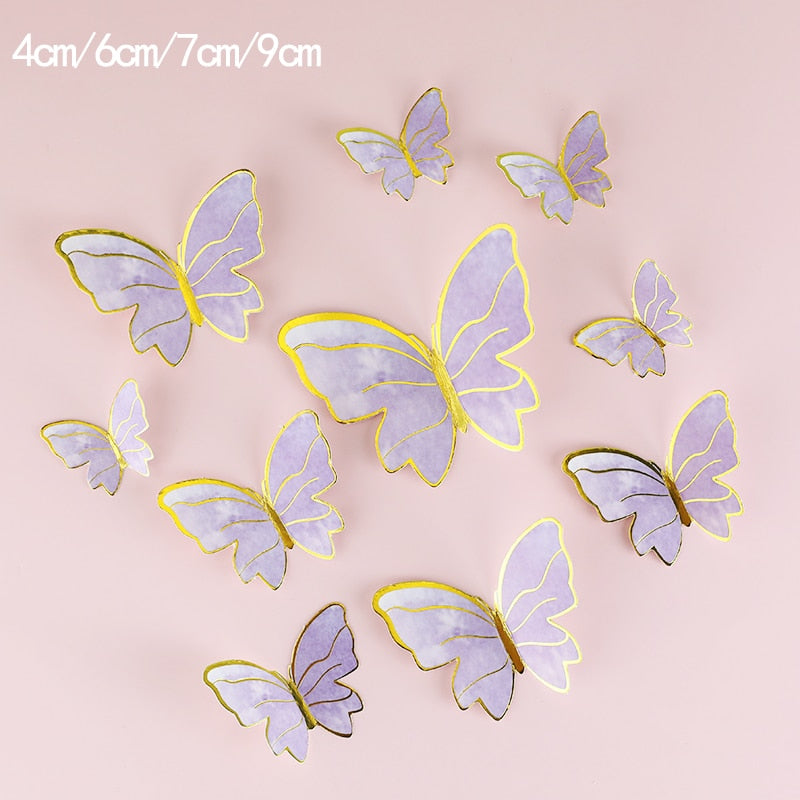 Butterfly Cake Toppers – 3D Decorative Picks for Birthday, Wedding & Party Cakes