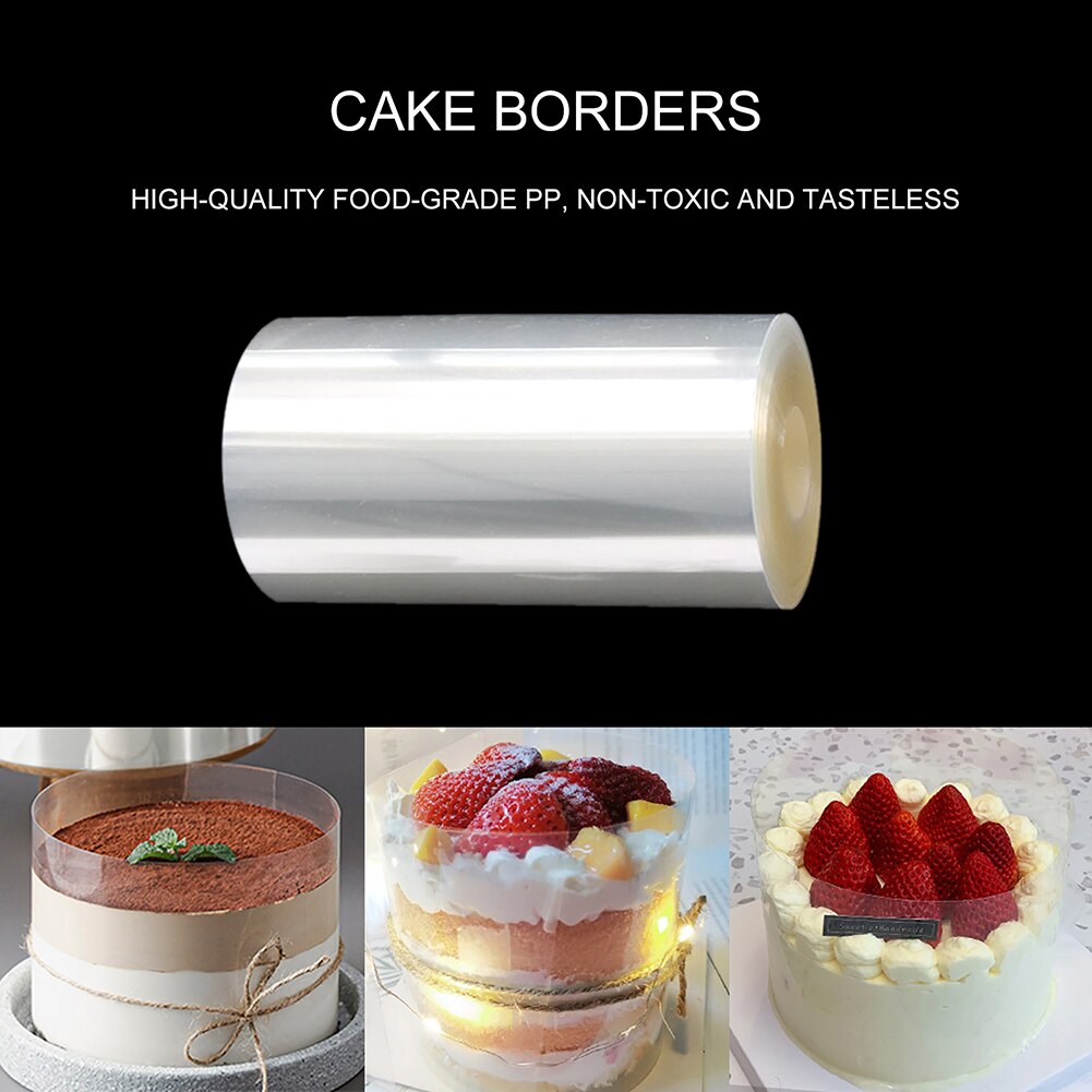 Transparent Cake Edge Collar Disposable Cake Decorating Collar Cake Surround Film Cake Fixed Decoration Convenient for Baking