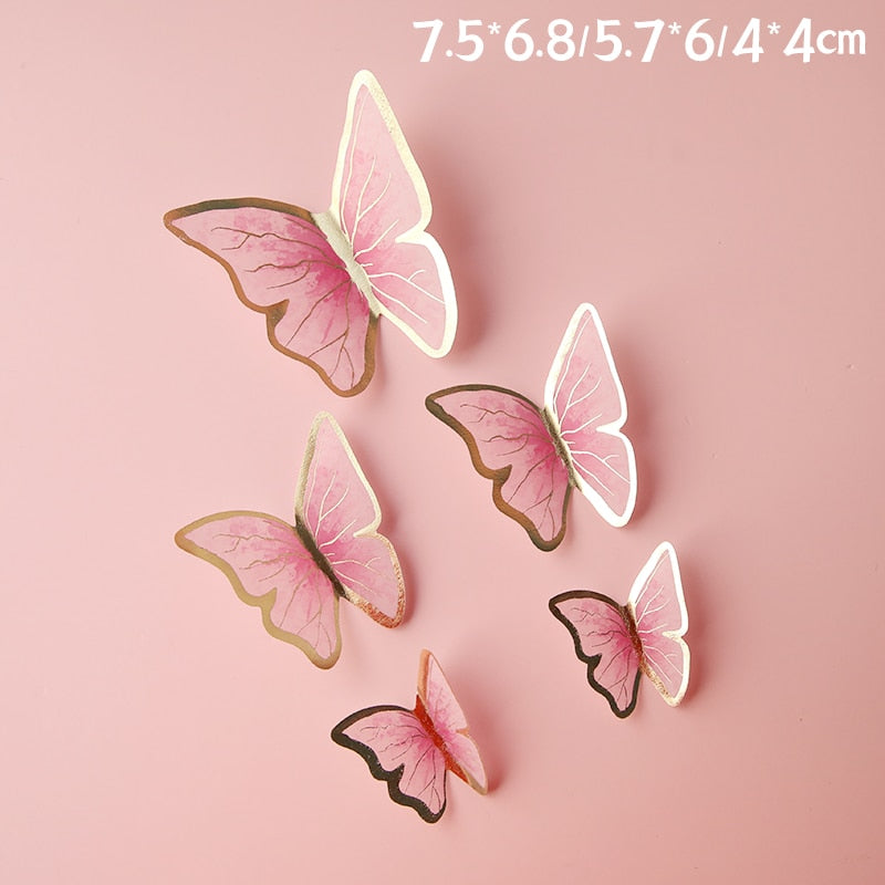 Butterfly Cake Toppers – 3D Decorative Picks for Birthday, Wedding & Party Cakes