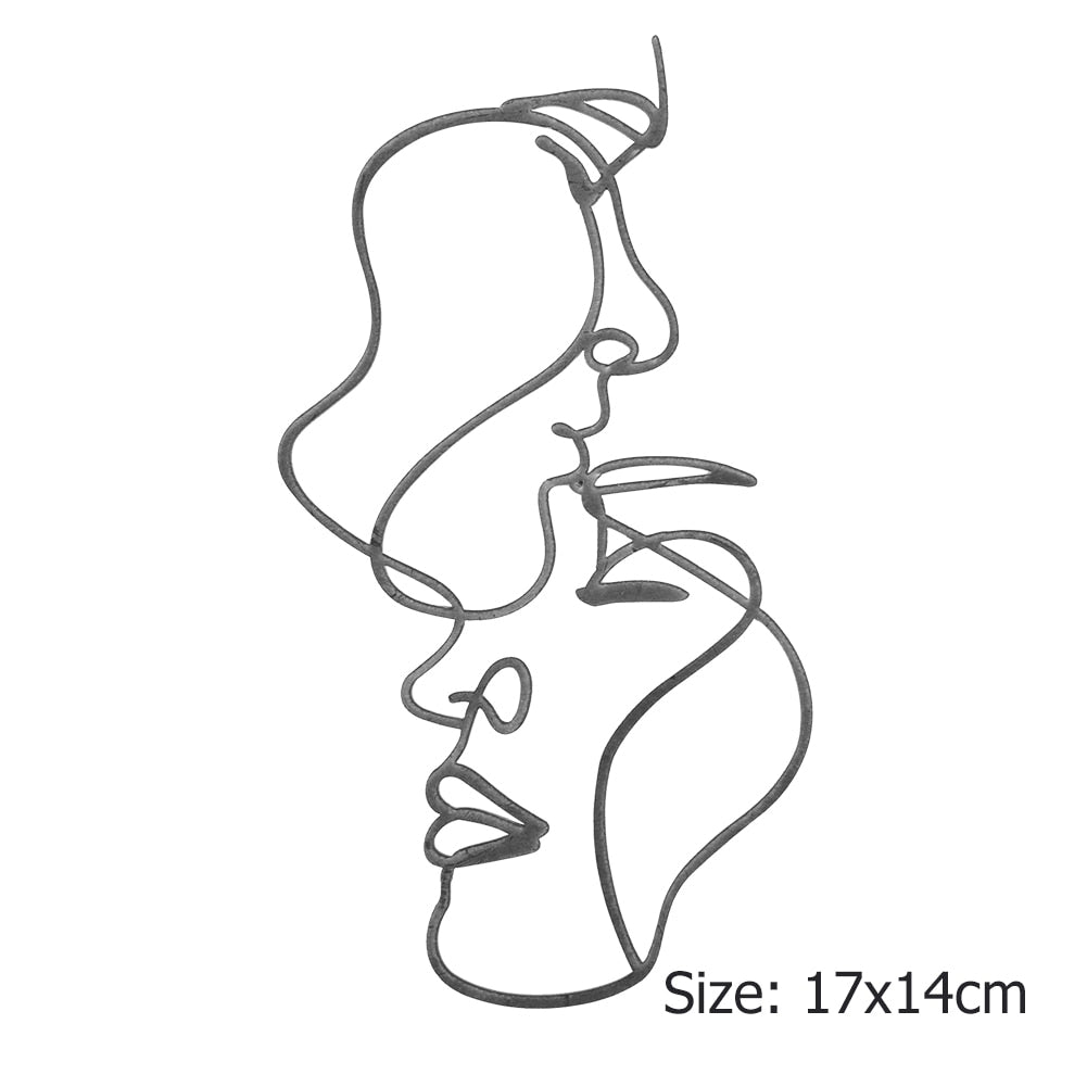 Artistic Outline Lady Face Birthday Cake Decoration