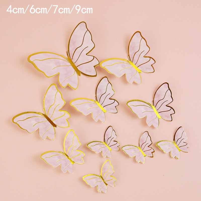 Butterfly Cake Toppers – 3D Decorative Picks for Birthday, Wedding & Party Cakes