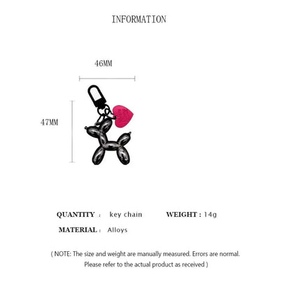 Cute Cartoon Balloon Dog Keychain – Couple Keyring Gift for Women, Men &amp; Car Accessories