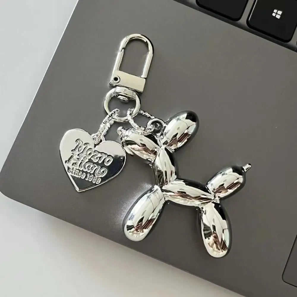 Cute Cartoon Balloon Dog Keychain – Couple Keyring Gift for Women, Men &amp; Car Accessories