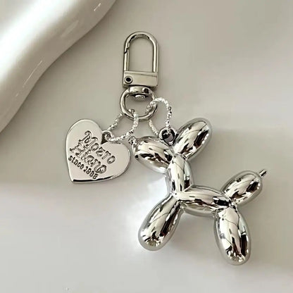 Cute Cartoon Balloon Dog Keychain – Couple Keyring Gift for Women, Men &amp; Car Accessories