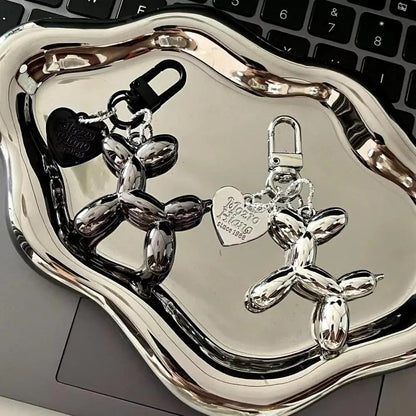 Cute Cartoon Balloon Dog Keychain – Couple Keyring Gift for Women, Men &amp; Car Accessories
