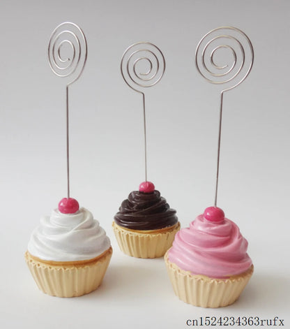 50 Pcs Cake Cup Place Card Holder Resin Handicraft Name Holder Clips Wedding Decoration Party Supplies